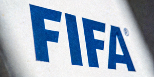 国际足球联合会FIFA标志 - 经典的蓝色FIFA字母标志在白色背景上